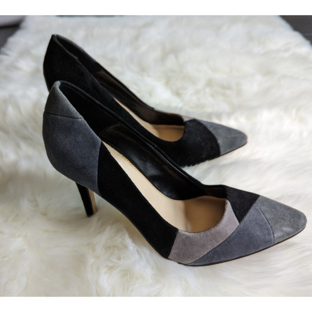 Michael Gray and Black Color Block Suede Stiletto Sadiee Pumps sz 7 - Picture 1 of 7